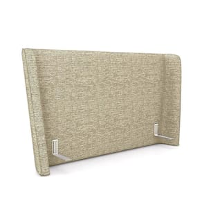 Cabeceira Design Para Cama King Torres Pés Em Madeira Linho Bege G91 - Gran Belo
