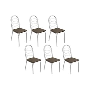 Kit 6 Cadeiras Sala Jantar Holanda C009 6 Un Cromado Marrom 21