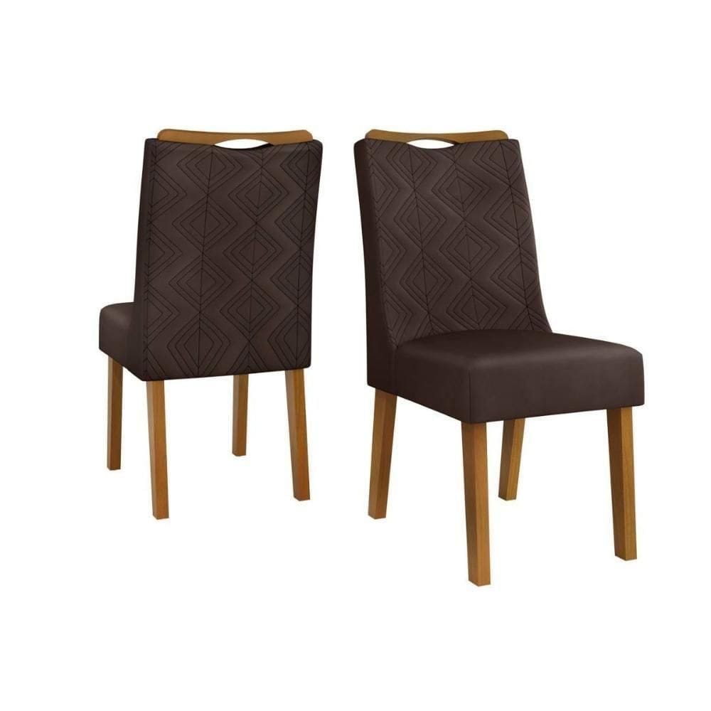 Kit 2 Cadeiras Sala Jantar Stela 2 Un Ipê Suede Moca Marrom
