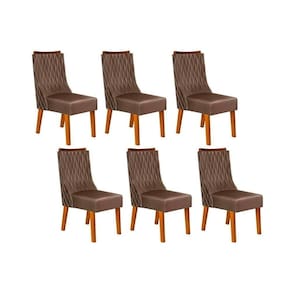 Kit 6 Cadeiras Sala Jantar Jade 6 Un Freijó Suede Moca