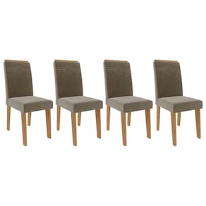 Kit 4 Cadeiras Sala Jantar Taís 4 Un Nature Suede Joli Chocolate Cimol