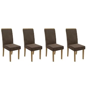 Kit 4 Cadeiras Sala Jantar 2cad142fr 4 Un Freijo Suede Marrom A033