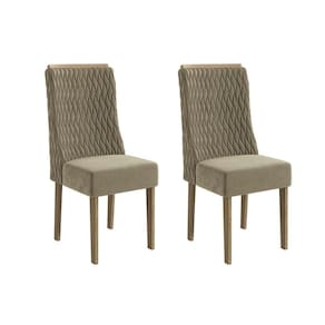 Cadeira De Cozinha 2cad158cn Kit 2 Un Canela Suede Bege