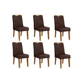 Kit 6 Cadeiras Sala Jantar Stela 6 Un Ipe Suede Moca