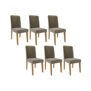 Kit 6 Cadeiras Sala Jantar Nicole 6 Un Nature Suede Joli Chocolate Cimol