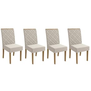 Kit 4 Cadeiras Sala Jantar 2cad149fr 4 Un Freijó Linho Caqui A040