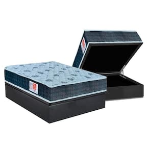 Cama Box Baú Casal: Colchão Espuma D45 Ortho Comfortpedic + Base Crc Courano Gray (138x188)