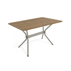 Mesa Para Cozinha Loire Aço Com Tampo Madeirado 136x90cm Niquel Nogueira Kappesberg