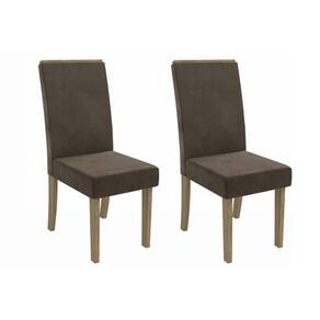 Kit 2 Cadeiras De Cozinha 2cad142cn 2 Un Canela Suede Marrom