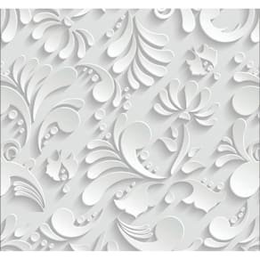 Papel De Parede Adesivo Arabesco Floral Branco 300X52Cm