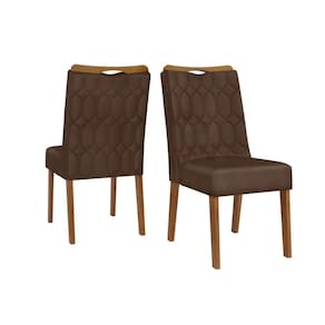 Kit 2 Cadeiras De Cozinha Bia Freijó Suede Moca Marrom