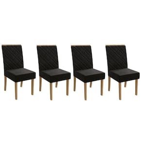 Kit 4 Cadeiras De Cozinha 2cad149fr 4 Un Freijó Suede Preto A038