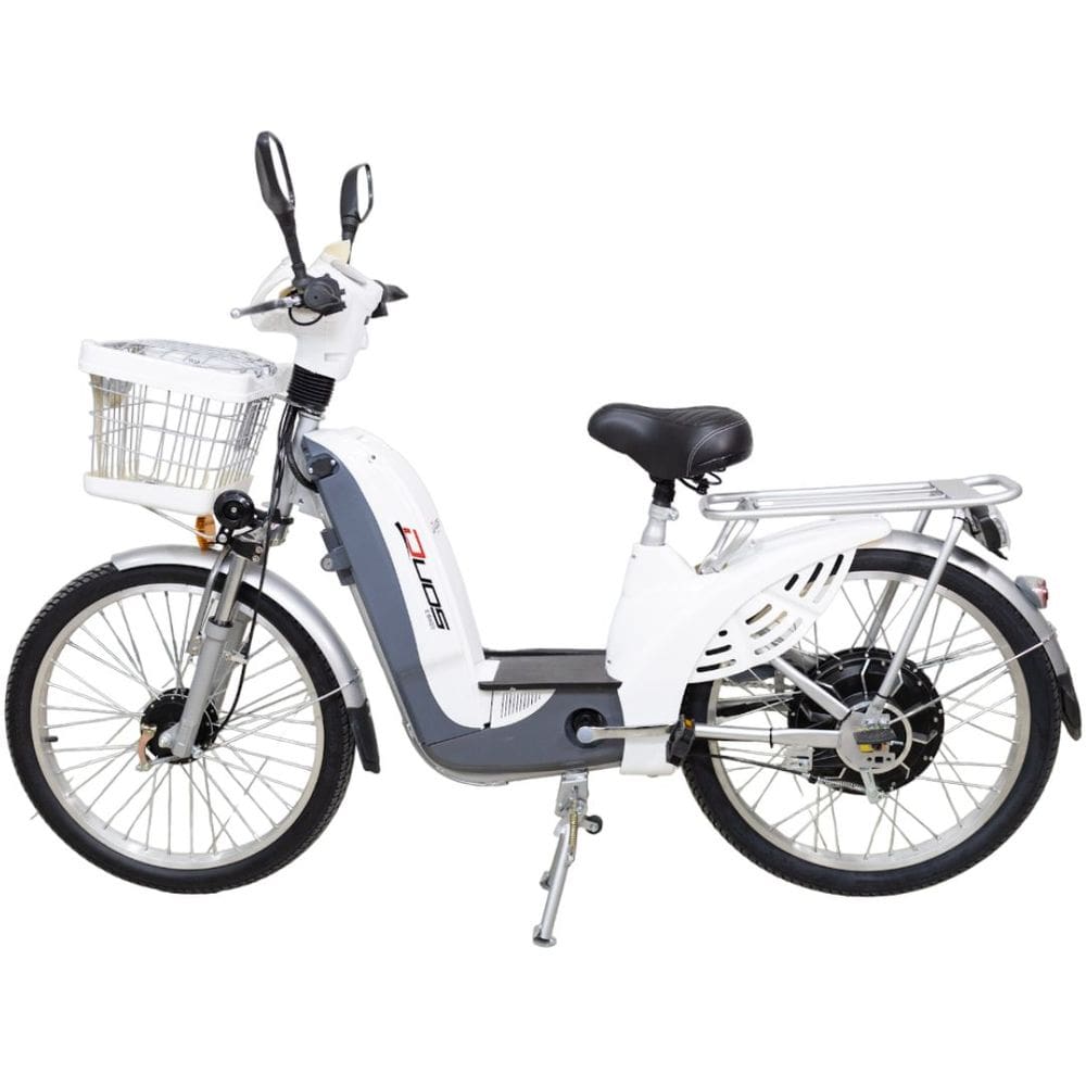 Bicicleta Elétrica E-Maxx Duos 800W Entrada USB Alarme e Seta cor Branca
