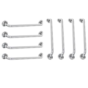 Alça De Apoio 60cm Barra Inox Kit 8 Unidades Idoso Gestante Deficiente Cadeirante Suporte Resistente Segurança Banheiro Box