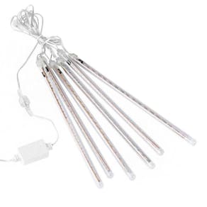 Cascata Chuva De Neve Natal 108 Leds 8 Tubos Enfeite Natalino Pisca Pisca Decoraçao Queda Gelo Iluminaçao