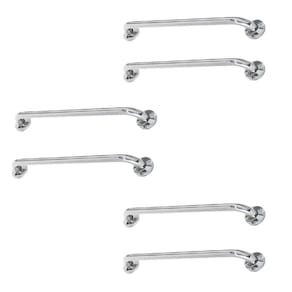 Alça De Apoio Barra Inox 60cm Kit 6 Unidades Segurança Acessibilidade Idoso Gestante Cadeirante Banheiro Corrimao Suporte