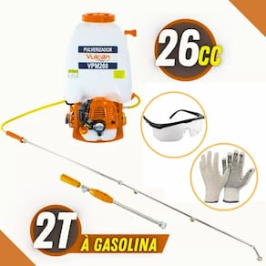 Pulverizador Costal Vulcan VPM-260 / VPM260 25 Litros a Combustao 26cc Mangueira 3 Bicos p/ Pulverização em Lavouras, Produçoes, Sitios, Chacaras