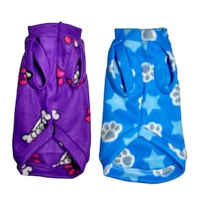 Kit 2 Roupas Para Cachorro - Suéter De Inverno G Roxo Azul