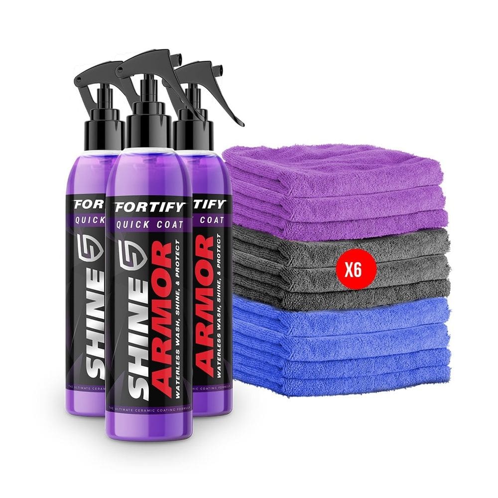Kit com 3 unidades de Fortify Shine Armor Lava Encera e Remove Arranhãoes Renovando Pintura Do Carro