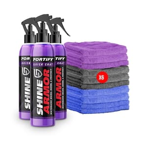 Kit com 3 unidades de Fortify Shine Armor Lava Encera e Remove Arranhãoes Renovando Pintura Do Carro