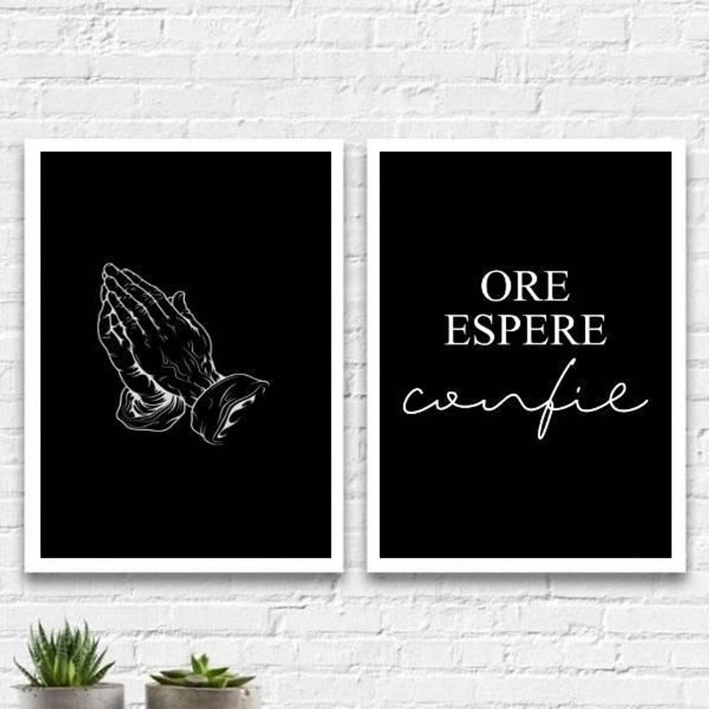 Kit 2 Quadros Ore Espere E Confie 24X18Cm