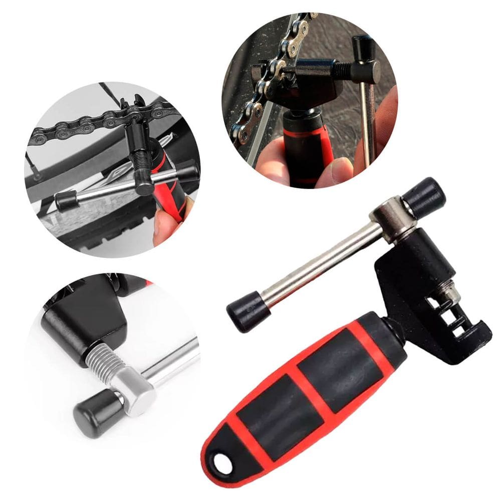 Chave Extratora de Corrente para Bicicletas Compatível com 8 a 12V, Aço Carbono, Cabo Emborrachado, Ideal para Uso Doméstico e Profissional