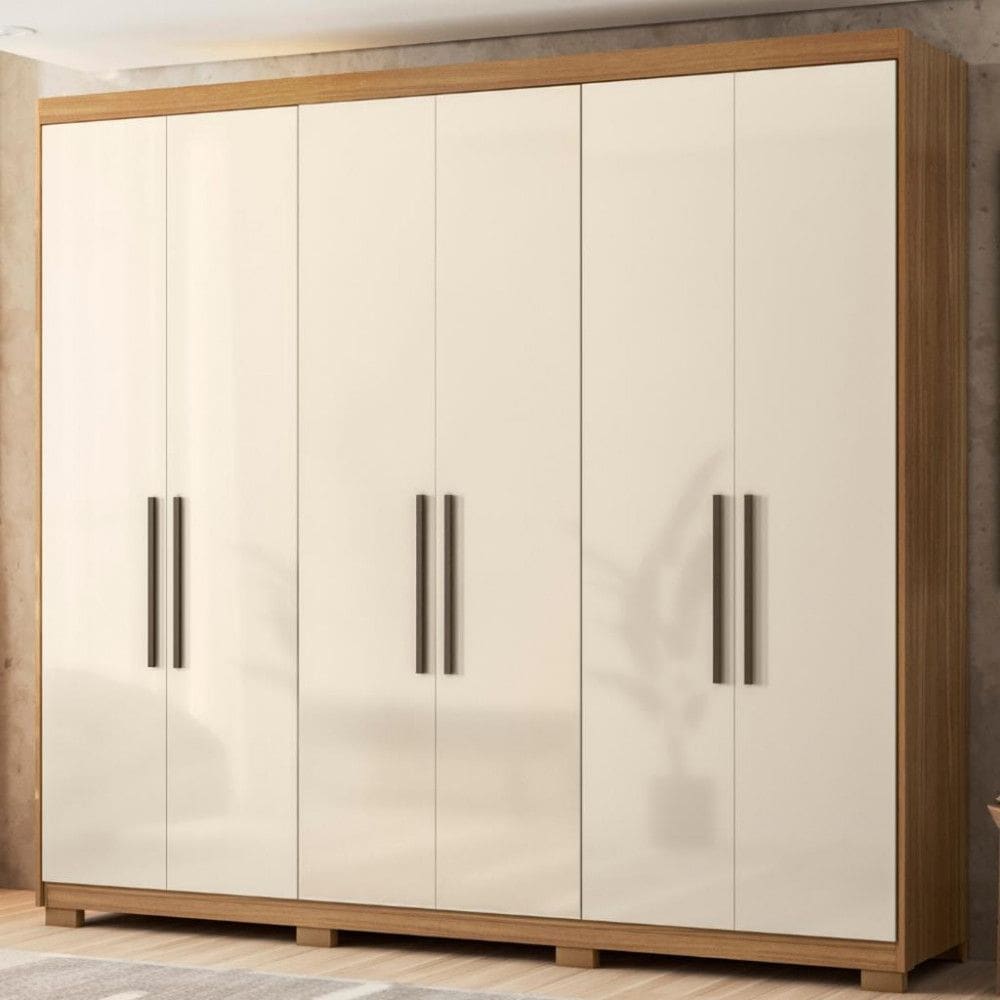 Guarda Roupa Casal com Pés 6 Portas 100 MDF Venice Demobile