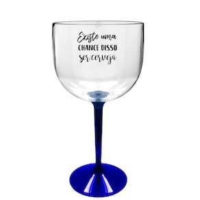 Kit 2 Taças Gin Bicolor Azul Personalizadas Para Live