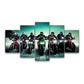 Quadros Decorativos 5 Peças Motos Motoqueiros Amigos