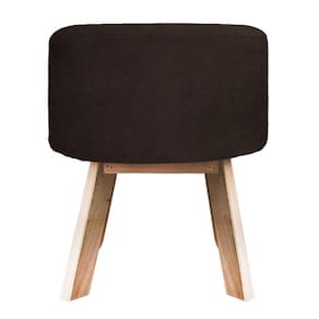 Puff Banqueta Redonda Retrô Suede - Marrom Escura