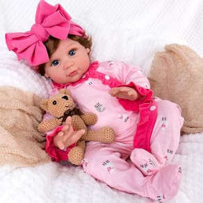 Boneca Reborn Aori Lifelike Realistic Girl 22" com acessórios