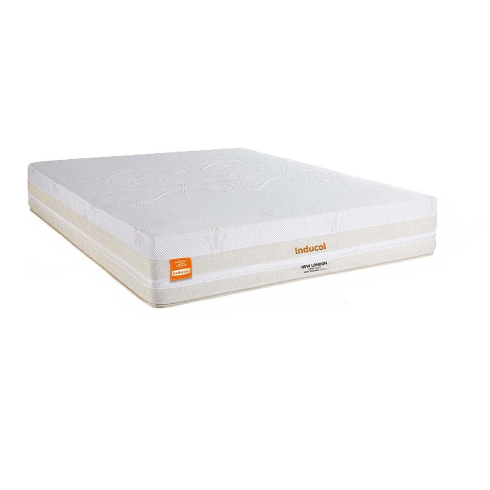 Colchão Casal Inducol Mola Ensacada New London 30x138x188cm Bege/Branco