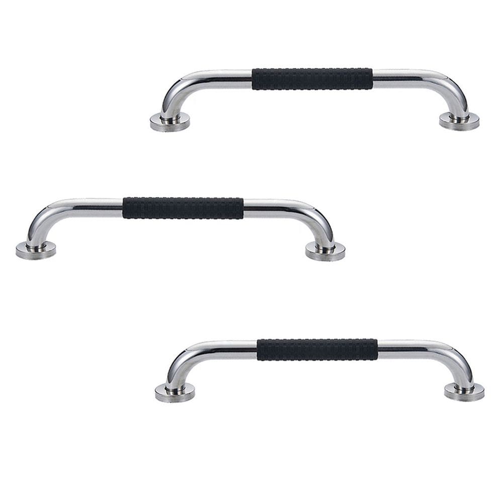Barra de Apoio Inox 60cm Suporte Antiderrapante Kit 3 unidades Banheiro Box Idoso Gestante Criança Acessibilidade Segurança
