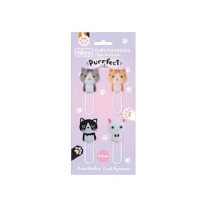 Clips Purrfect Cats Tilibra - C- 4 Unidades