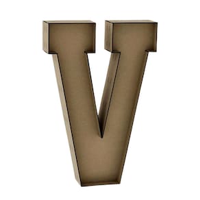 Letra Caixa Grande V Mdf 80Cm De Altura Decoração Festa