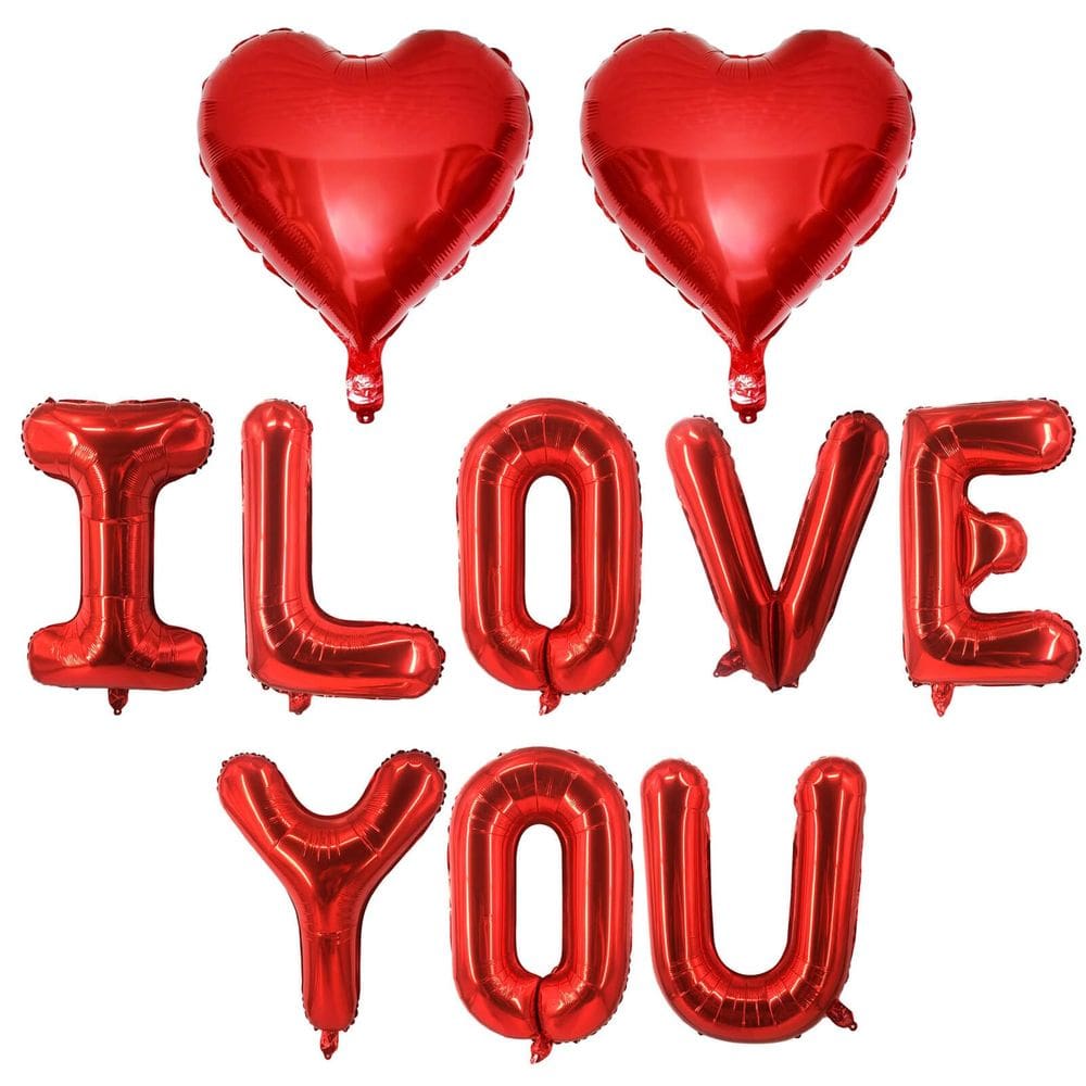 Balões LHOAVWE Red Heart Shaped I LOVE YOU Dia dos Namorados