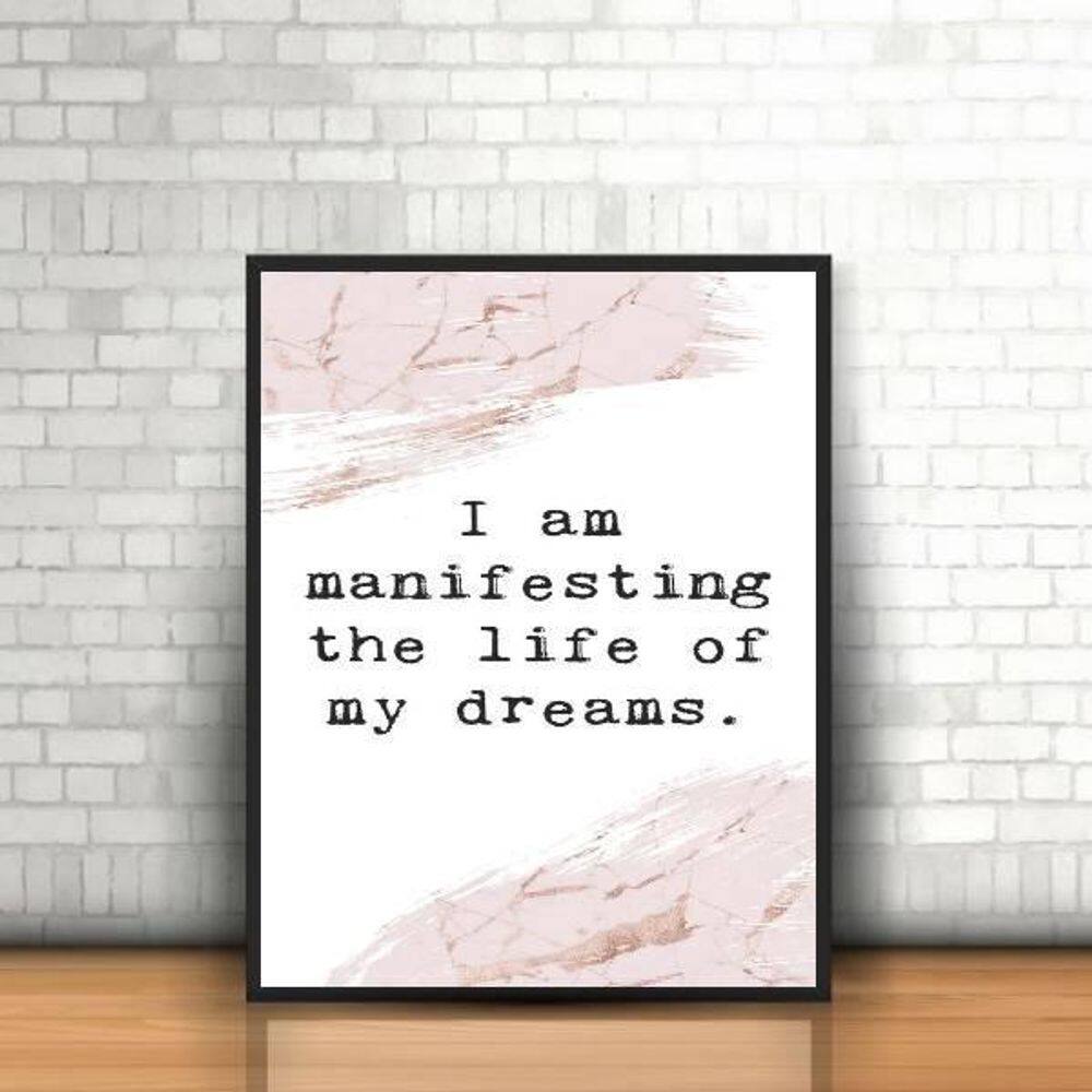 Quadro Decorativo Lei de Atração 45x34cm - Vidro e Preta