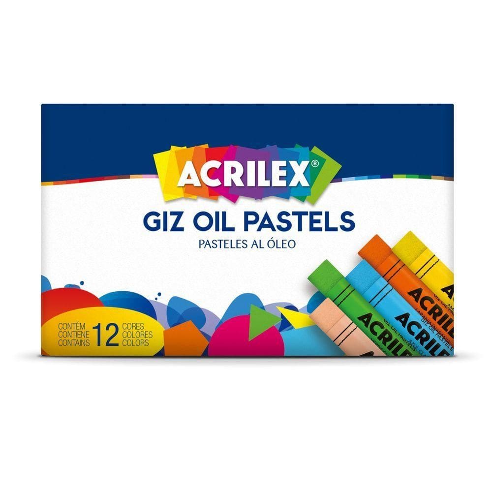 Giz óleo Pastel Acrilex - 12 Cores