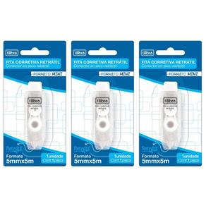 Kit Fita Corretiva Retrátil Tilibra - 5mx5mm C- 3 Unidades