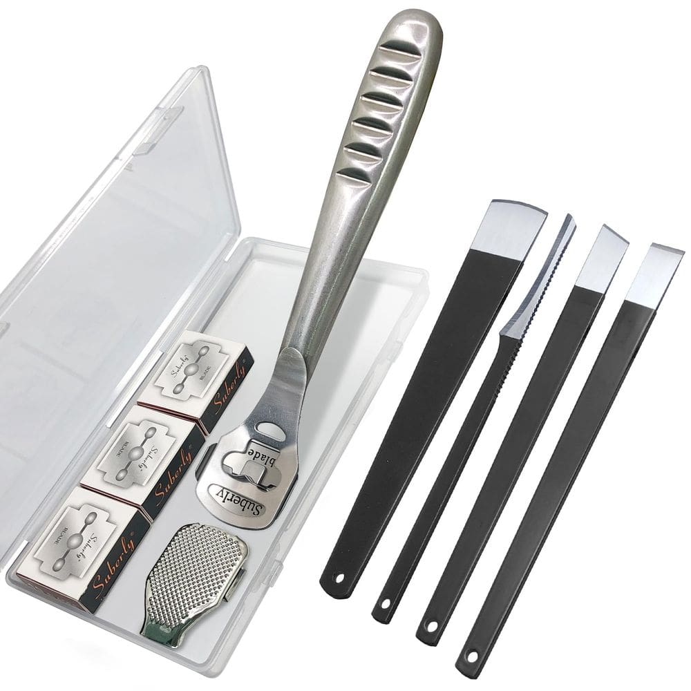 Conjunto de barbeador Callus POQOD 36 unidades para pés molhados e secos