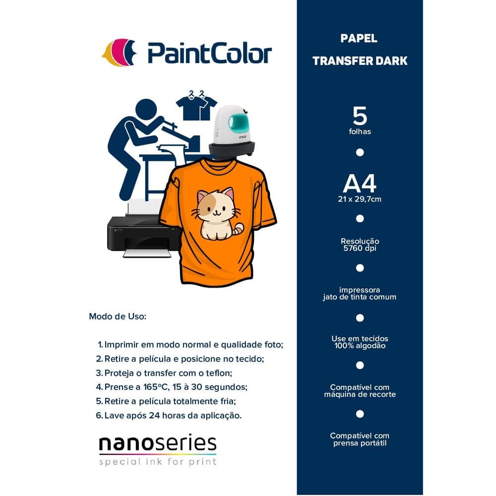 Papel Transfer Dark 5un