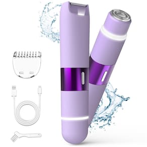 Aparador de biquíni Bazivve Dual Head Electric Barbeador IPX7 roxo