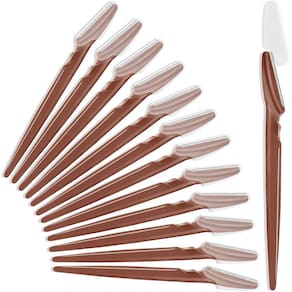 Lâminas de barbear para sobrancelhas HFATMOS, esfoliante multiuso, 12 unidades