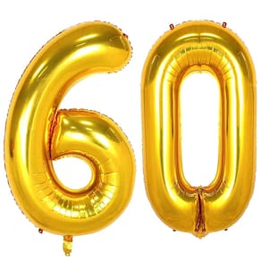 Balões Jonhamwelbor Gold Number 60 Foil Mylar 40 polegadas x2