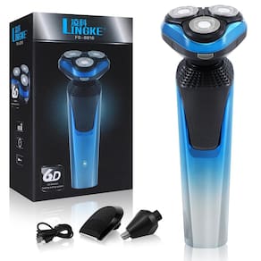 Barbeador elétrico PHXCHAM recarregável impermeável para homens azul