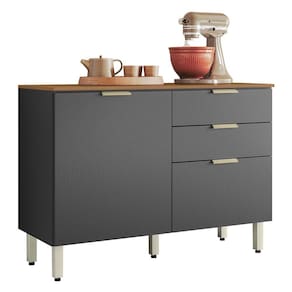 Balcão Cozinha Alba 120cm 2 Portas e 2 Gavetas com Tampo MDP - Demóbile