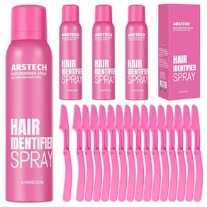 Spray identificador de cabelo para barbear o rosto, dermaplanagem, pacote com 4