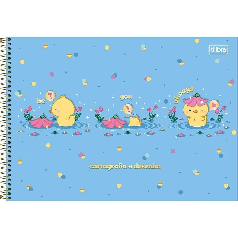 Caderno De Desenho Mellow Tilibra - 80 Folhas Azul Patinho