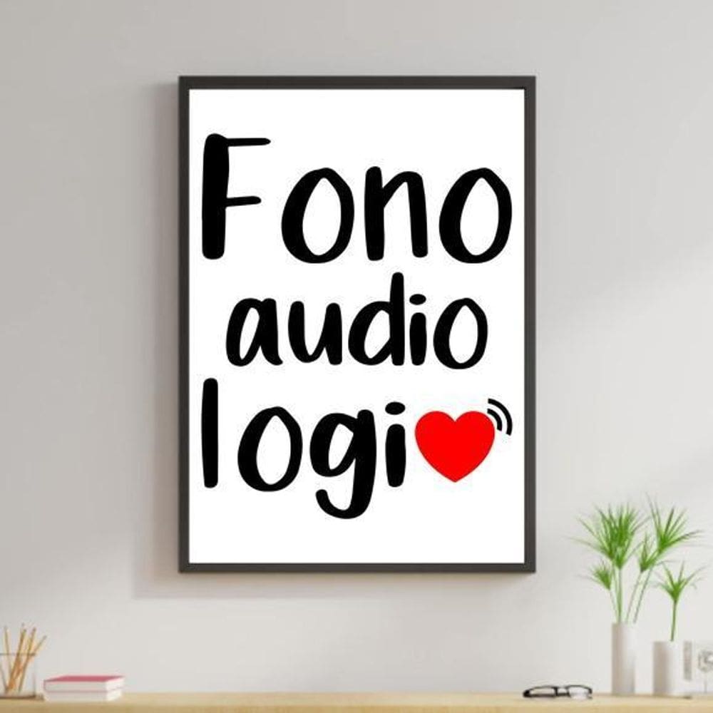 Quadro Profissões - Fonoaudiologia Moldura Preta 24X18Cm