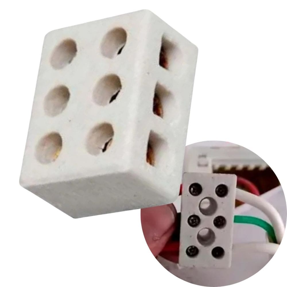 Conector Porcelana 16mm 3 Polos Interneed
